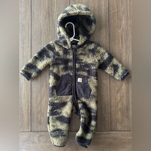 Carhartt Olive and Black Camo Sherpa Hooded One-Piece